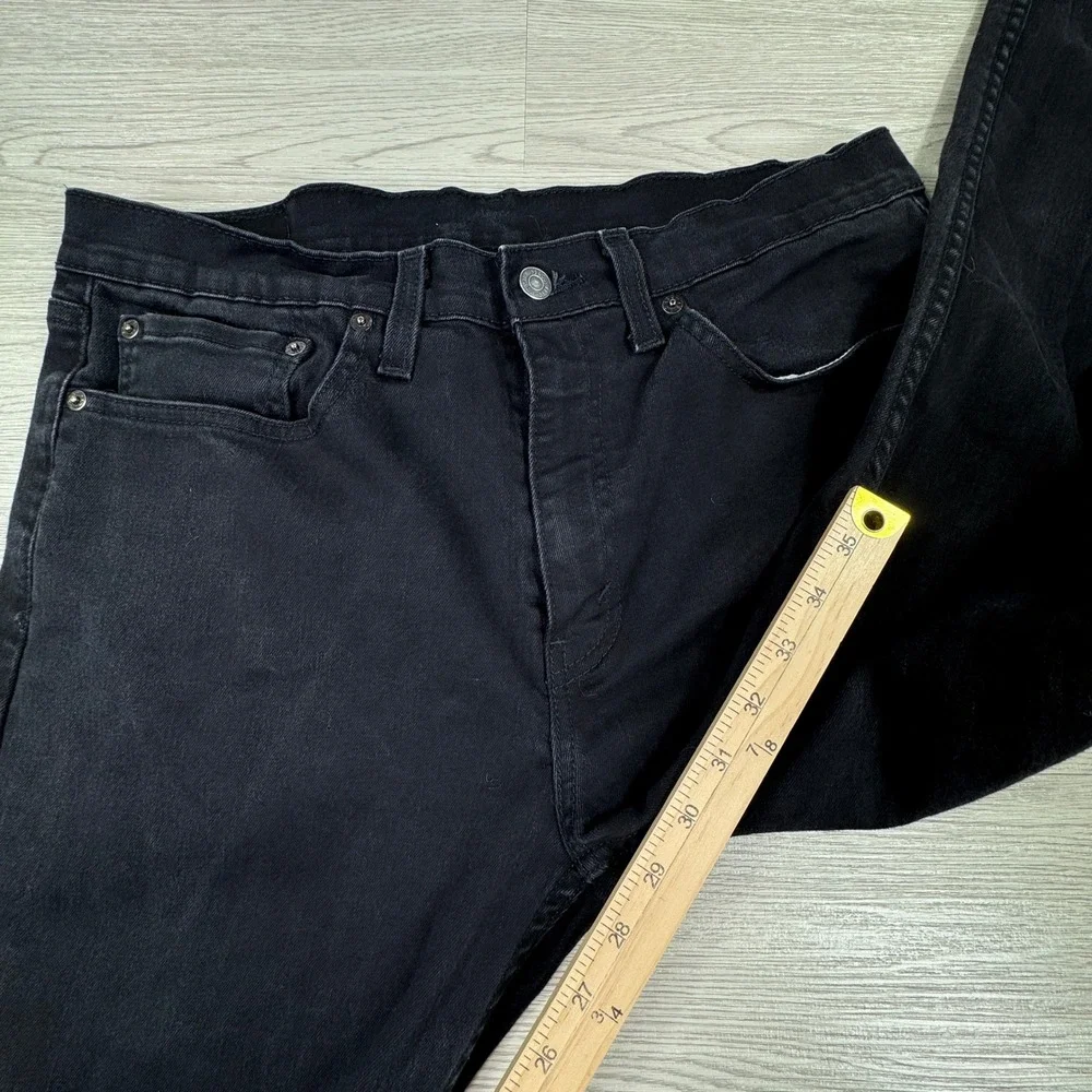 Levi's Men's Jeans 502 Regular Taper Black 34x30 Stretch Denim Grunge Minimalist